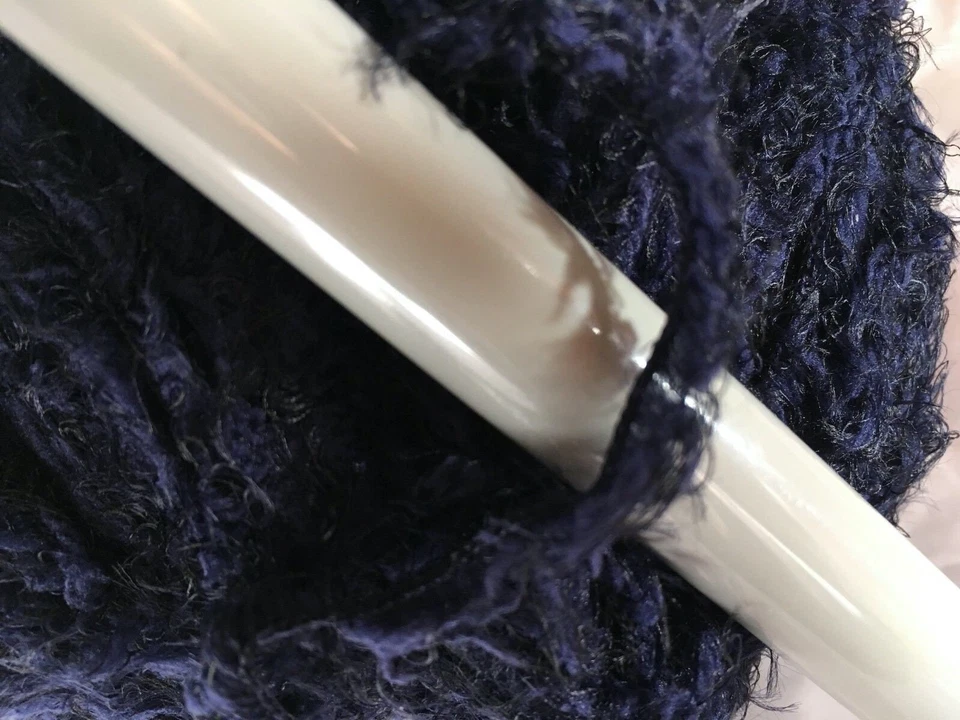 Berroco Marmot Yarn #3748 Sapphire Blue Black Fur-Like Nylon 50gr 93yds faux fur - Image 2 of 4