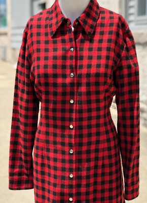 Cythia Howie Maggy Boutique Petites Poly Plaid Long Sleeve Button