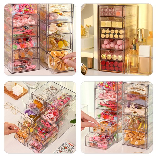 Desktop Storage Box Transparent Clear Plastic Bins Drawer Organizer - Picture 10 of 12