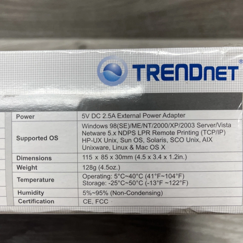 TRENDNET 10/100 MBPS 1-PORT PRINT SERVER TE100-P1U USB 2.0 High SPEED BRAND NEW - Image 4 of 4