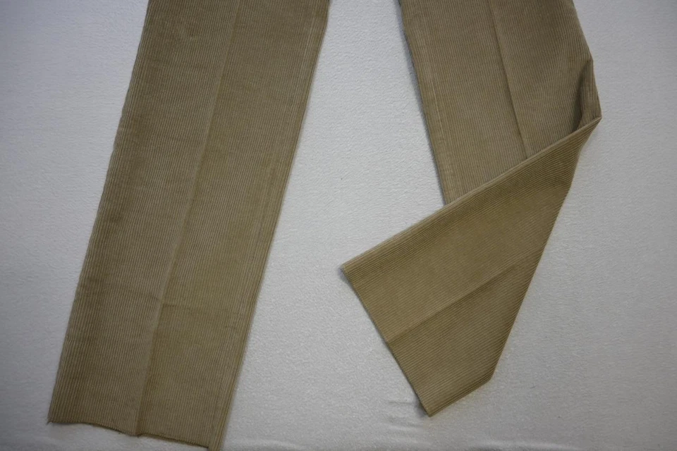 VTG Eddie Bauer Corduroy Pants Country Hunting Beige Rugged Flat Mens Sz 33 UNF - Image 2 of 4