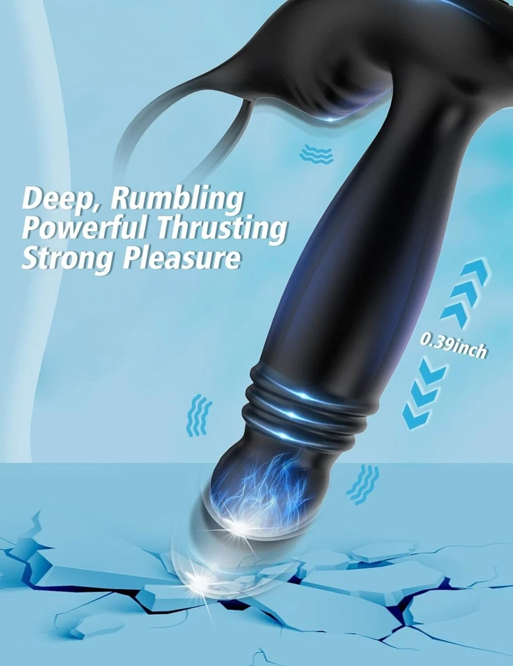 Potente masajeador de próstata aleteo remoto doble motor macho impermeable vibrador F Foto 3 de 4