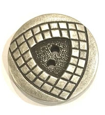 Silver Round 2 Hole Flat Brushed Metal Look Buttons 33mm 4pcs