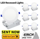 Recessed Lighting 6 Inch, Ultra-Thin LED Ceiling Lights, 3CCT Canless Downlight