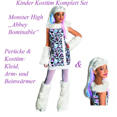 RUBIES MONSTER HIGH ABBEY BOMINABLE KOSTÜM PERÜCKE KINDER Fasching Karneval Kleid Party