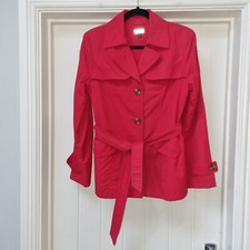 Giacca Gallery Company Women's Double Breasted Rain Jacket Red Size Medium