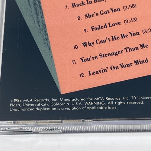 PATSY CLINE - 12 GREATEST HITS - 1988 - MCA RECORDS - MCAD 12. CD - Picture 5 of 12