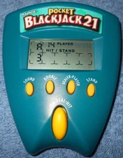 1999 RADICA POCKET BLACKJACK 21 HANDHELD ELECTRONIC CARD GAME BLUE - EXCELLENT