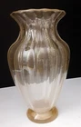 Vintage Murano Gold Flecked Scalloped Glass Vase att. Seguso - 8-1/4" x 4-3/4"