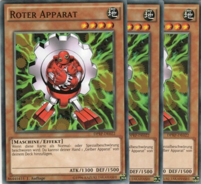 yugioh 3x Roter Apparat DPRP-DE022 COMMON 1AUFLAGE DEUTSCH
