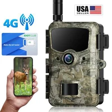 4G LTE Game Cameras 24MP Cellular Trail Camera Send Picture to Phone Hunting Cam