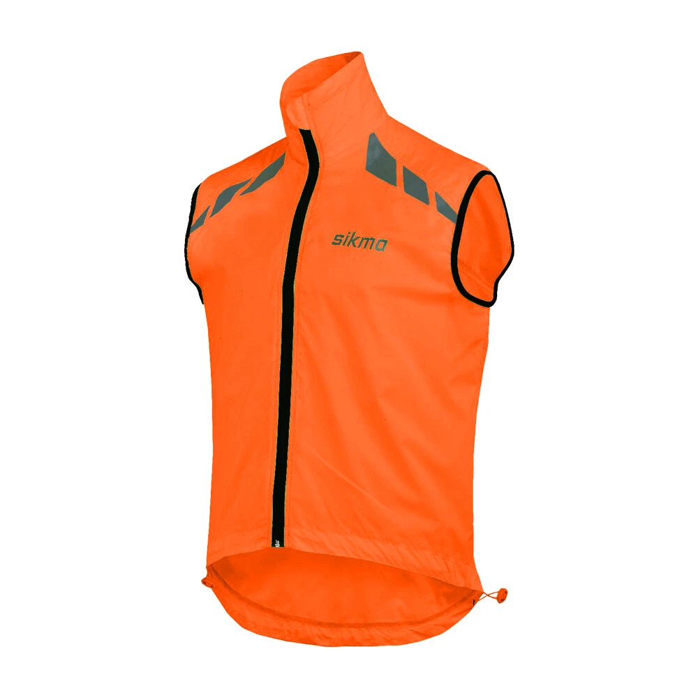Men's High Visibility Cycling Vest - Sleeveless Windbreaker - Neon Green Reflect