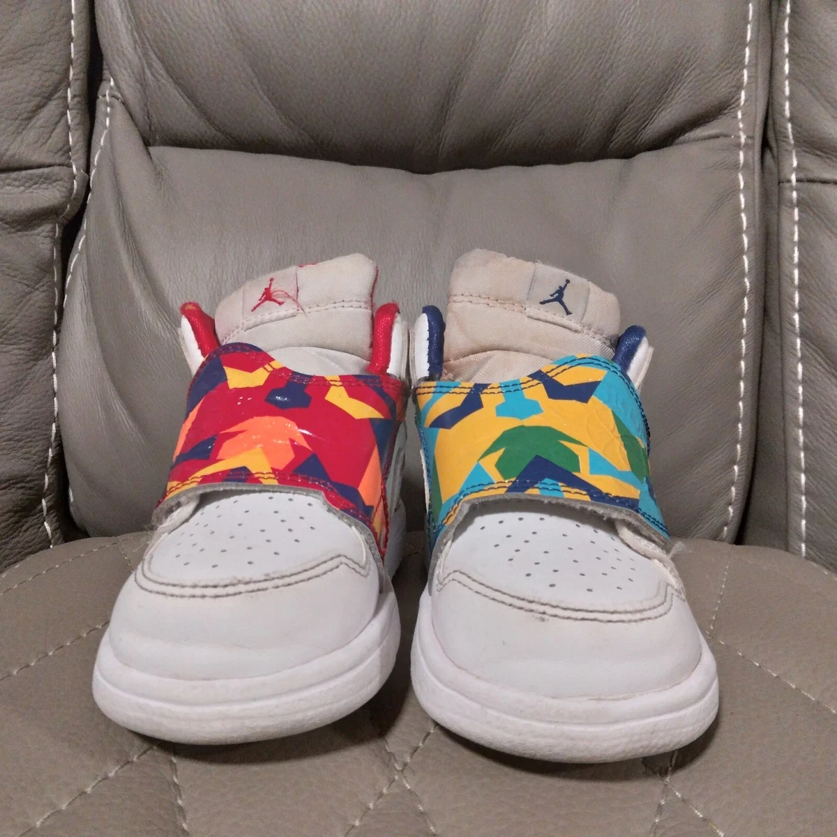 Jordan Sky Jordan 1 Sneakers BQ7196 100 White multicolored Size 7C Toddler