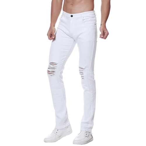 Herren Ripped Jeans Stretch Distressed Destroyed Tapered Leg Skinny Hose - Bild 22 von 51