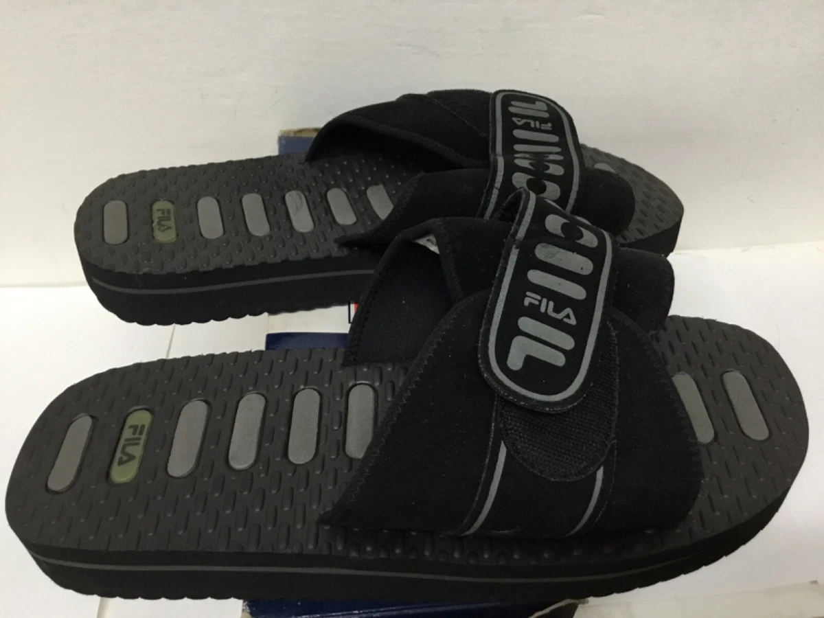 Fila Mens Classic Official Velcro 2K Filabuck Sandal size 12 black