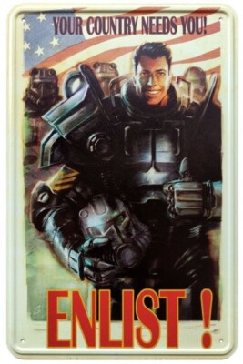 Fallout Enlist Blechschild NEU OVP