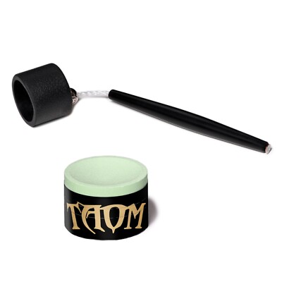 Taom Billiard Snooker Pool Cue Premium Chalk 2.0 Green - with Chalk Holder