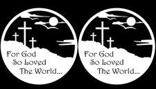 For God So Loved the World 2 White Vinyl Decals Car Truck Mailbox Tablet Laptop