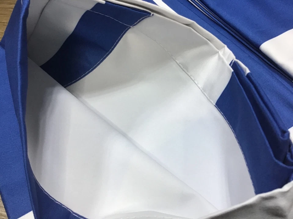 2 Eclipse Peabody Blue/White Stripe Blackout Panels Curtains 42in X 84in - Image 4 of 4