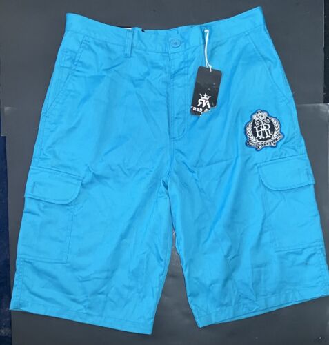 Red Ape Cargo Pleated Teal Shorts Men’s XL Embroidered Logo 14” Inseam *NEW*