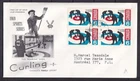 w1619/ Canada Curling 4-Block FDC Cover 1969