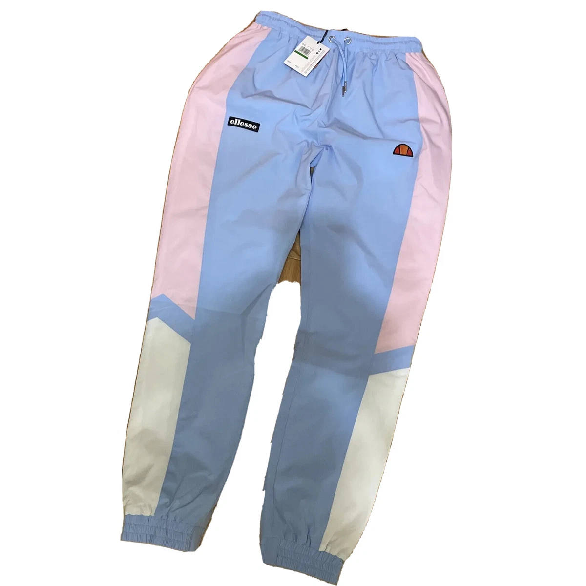 Ellesse women track pant color blue pink szL elastic waistband