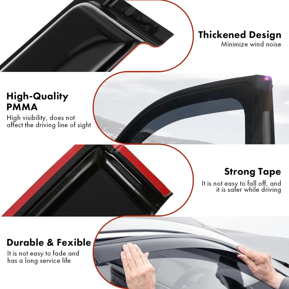4x Weather Shield Window Visors Fit for Ford Focus LW LZ 2012-2018 Hatchback New - image 4 of 4