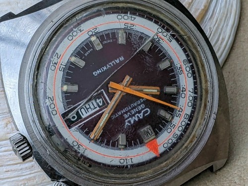 Vintage Camy Rallyking Day-Date Taucheruhr mit allem SS-Gehäuse, läuft FÜR TEILE/REPARATUR - Bild 3 von 12