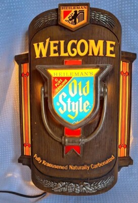 OLD STYLE BEER　ライト Vintage 1978 Heileman's Old Style Beer Lighted Sign Tested and