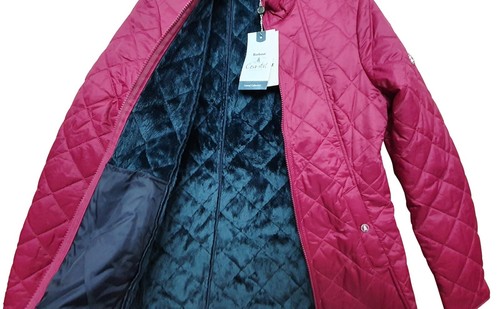 Chaqueta BARBOUR Damas Backstay Forrada Edredón L/S Abrigo Rosa Profundo Reino Unido 10 PVP £149 - Imagen 2 de 4