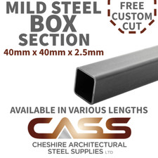 40mm x 40mm x 2.5mm - MILD STEEL BOX SECTION - VARIOUS LENGTHS - FREE CUSTOM CUT