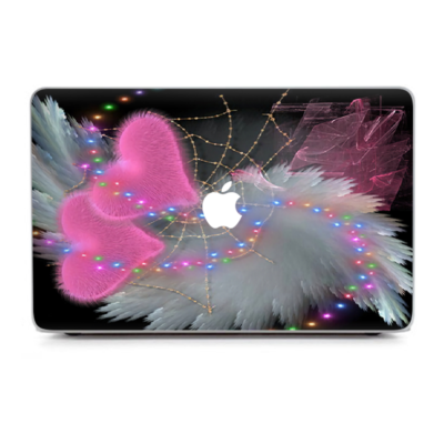 Skin Déco Itsaskin Pour MacBook Pro 13 Pouces Retina Touch Bar - Coeurs Et Plumes Roses