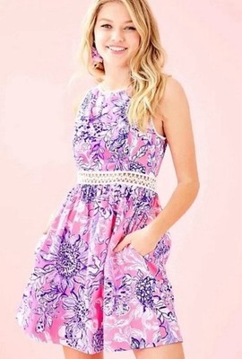 NWT Lilly Pulitzer Alivia Mini Dress in Pink Tropics Sun Drenched Size 4