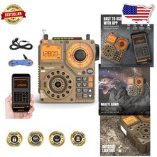 High-Value RF320 Shortwave Radio, AIR FM VHF SW WB, App Remote, Yellow, Digital