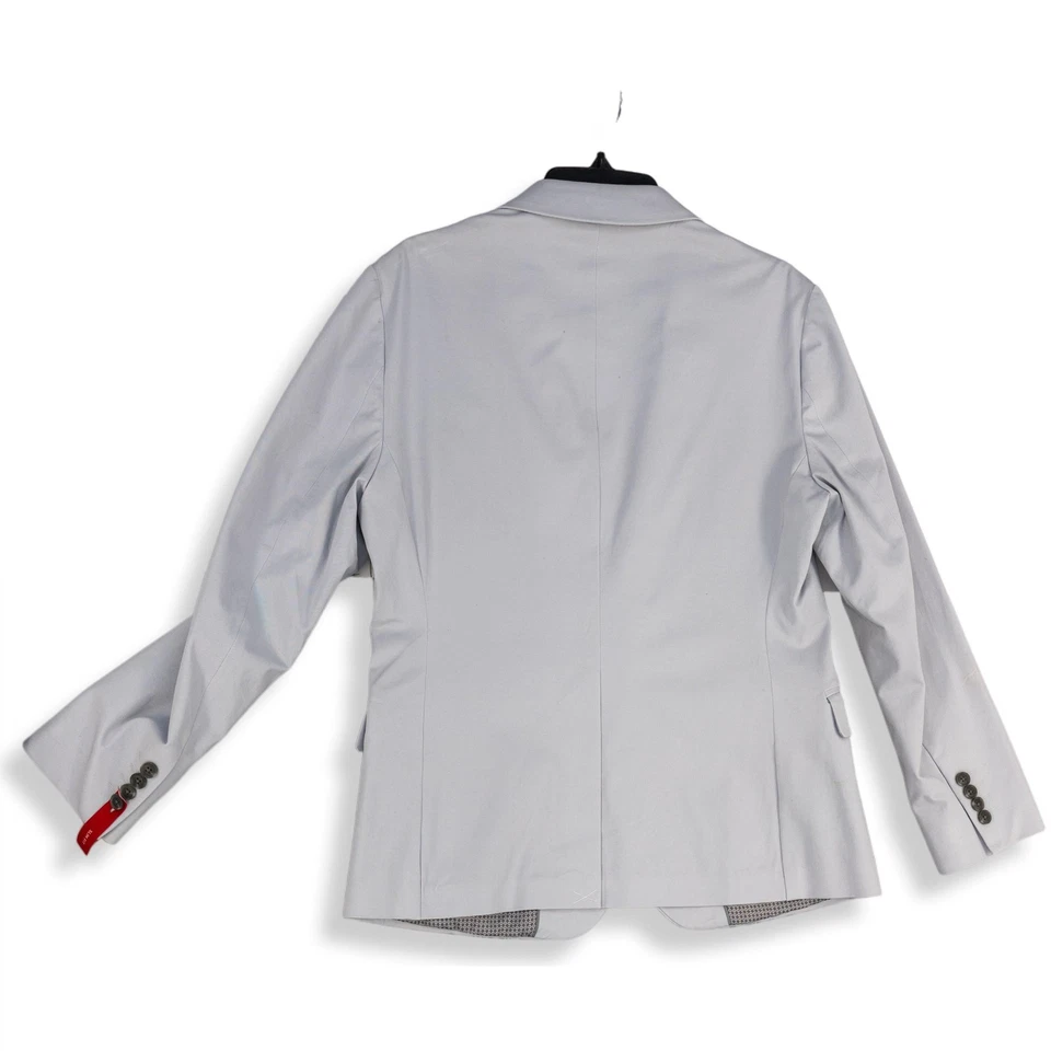 Blazer clásico nuevo con etiquetas J Ferrar para mujer azul claro solapa muesca dos botones talla 12 Foto 3 de 4