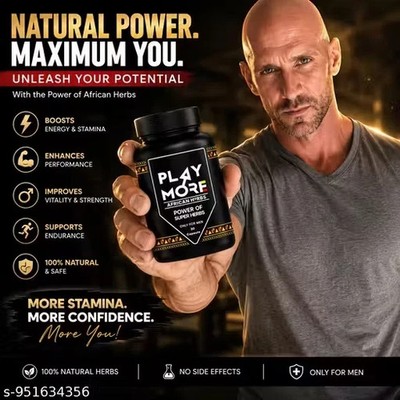 Play More African Herbs Men Vitality Supplement 30 Caps Free Shipping