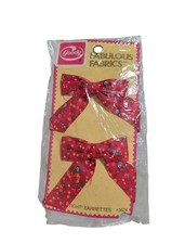 Vintage Goody Stay Tight Barrettes Fabulous Fabrics Hair Bows New 1985 3624