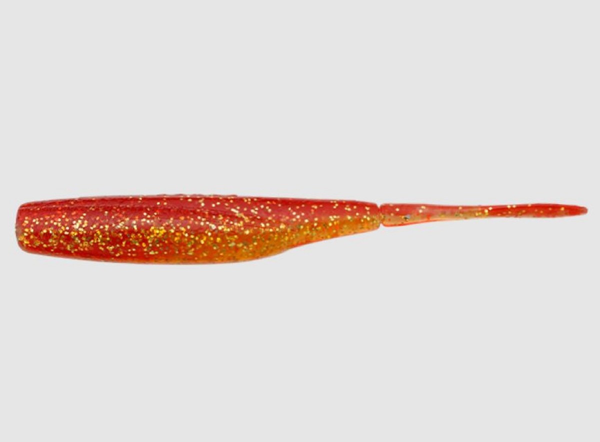 Leurre Souple Jackall Sabull Sensy Tail – 4 Pouces, Rouge/or, Pack De 6