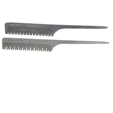 Vintage Goody Metal Rat Tail Combs Set of 2 USA British Hong Kong Aluminum