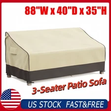 Waterproof 88in Patio Sofa Cover Heavy Duty 3 Seater Outdoor Couch