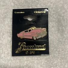 Elvis Presley Lapel Hat Tie Pin Metal/Enamel 1" Pink Cadillac Graceland