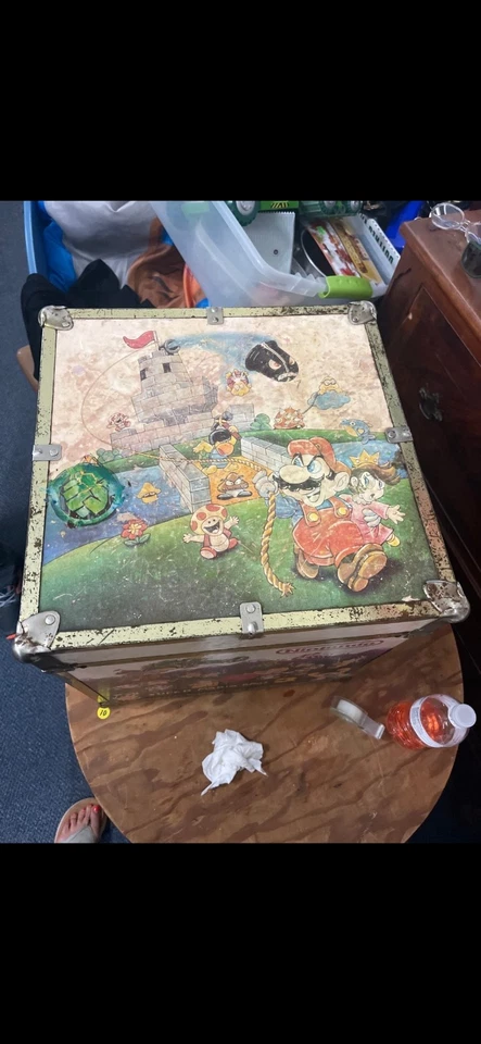 RARO Vintage Nintendo Super Mario Zelda Caja Juguete Cofre Almacenamiento Videojuegos Retro Foto 2 de 4
