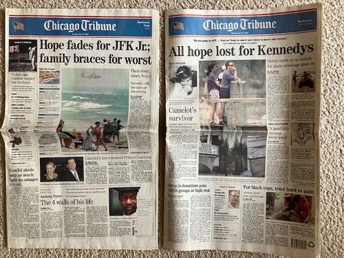 Chicago Tribune July 1999 John F Kennedy Jr Plane Crash - 2-Day Issues