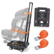 Car Seat Dolly for Airport, Folding Car Seat Roller Cart, Travel Cart - Black
