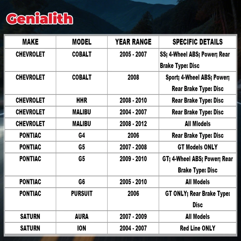 270mm Rear Brake Rotors Ceramic Pads for Chevy Malibu Pontiac G6 G5 Saturn Aura Foto 2 de 4