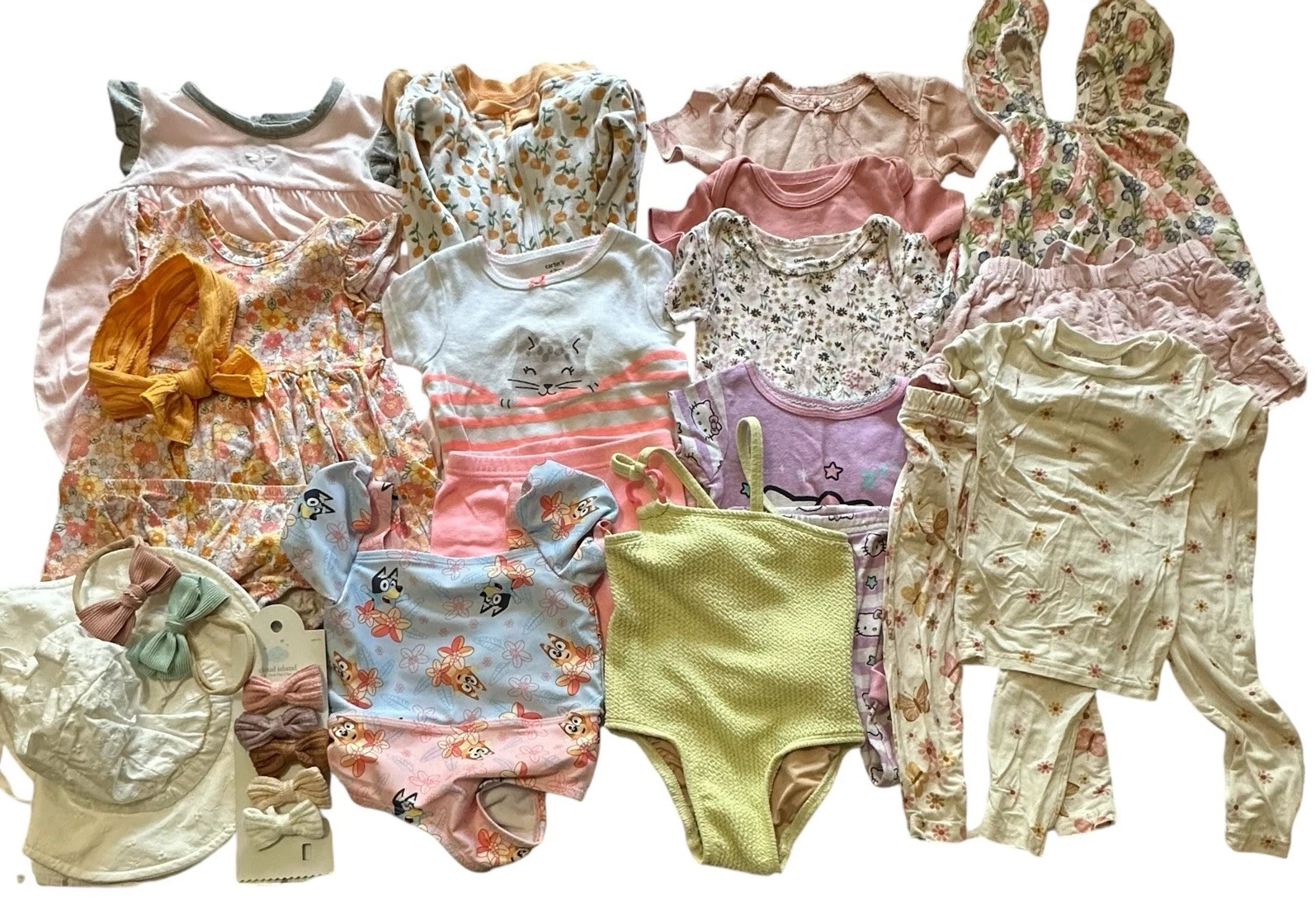 Infant Girls Clothing Lot of 13 Size 12 Month Carter’s Burt’s Bees Bathing Suits