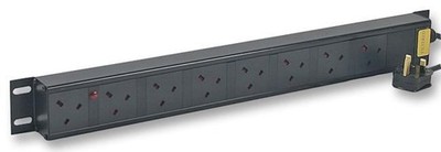 POWERDATA TECHNOLOGIES - 8 Way Filtered UK PDU - Vertical Rack Mount