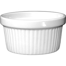 International Tableware RAMF4EW 4 oz European White Fluted Ramekin