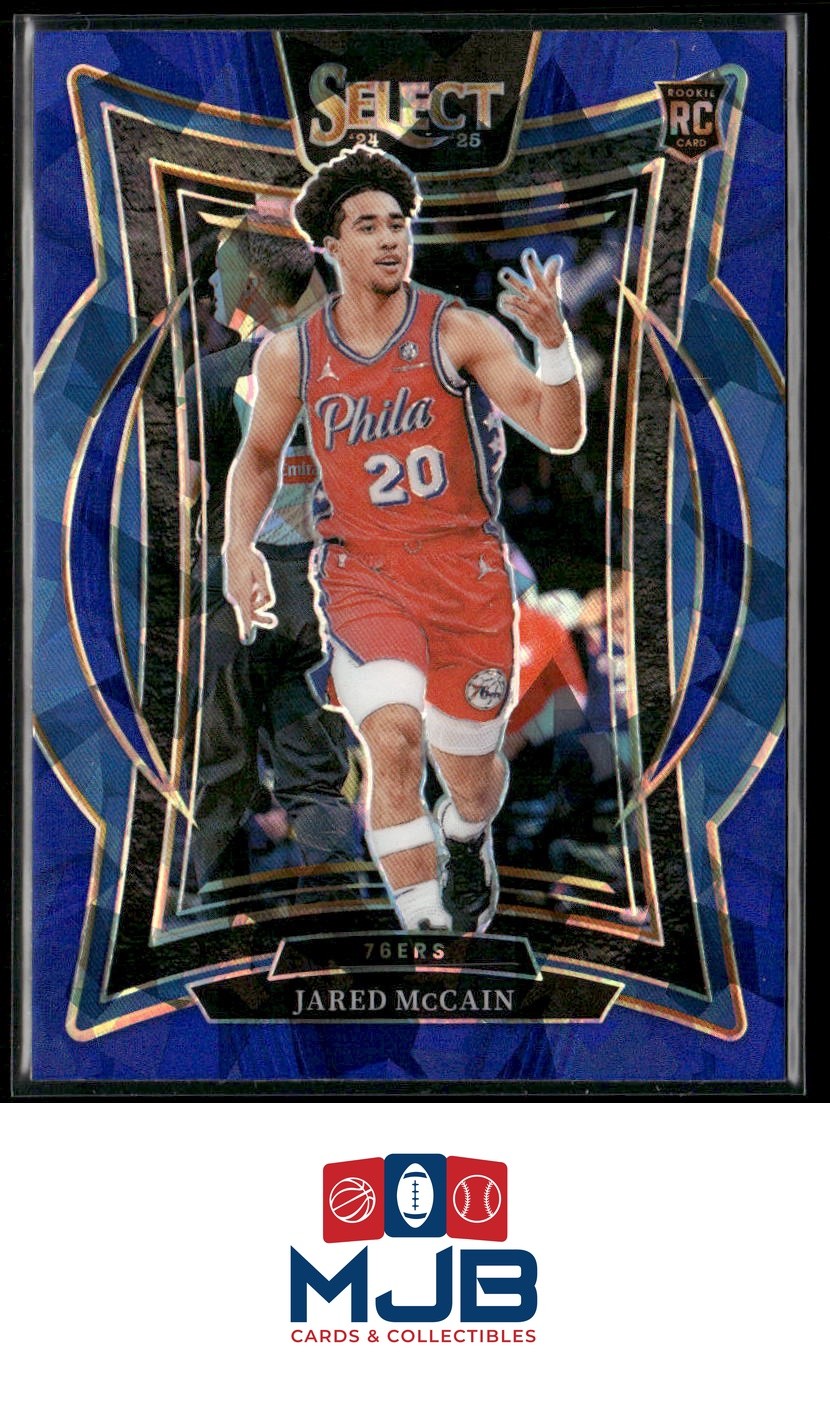 2024-25 Panini Select Jared McCain Blue Cracked Ice Prizm Rookie #82