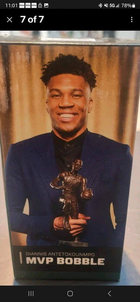 Jugador Más Valioso de la NBA Bobblehead Giannis Antetokoumnpo 2019. Foto 2 de 4